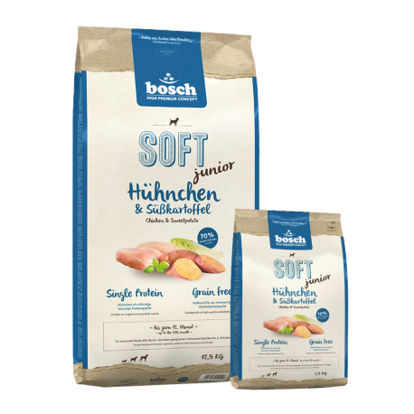 Bosch HPC SOFT+ JUNIOR CHICKEN (vieno baltymo) 12.5kg + 2.5kg! Bosch HPC SOFT+ JUNIOR CHICKEN (vieno baltymo) 12.5kg + 2.5kg!